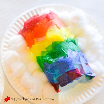 Rainbow Soda Bottle and Tissue Paper Craft for Kids