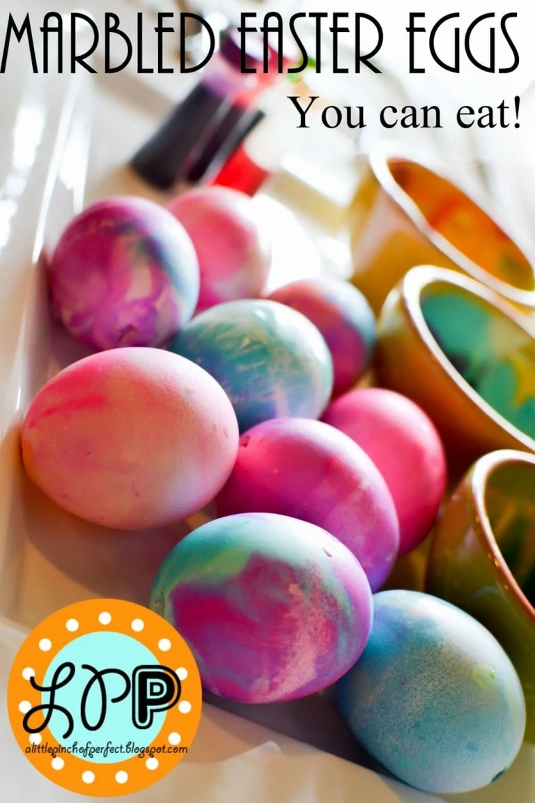 Whipped Cream Marbed Easter Eggs You Can Eat (Kids Craft)