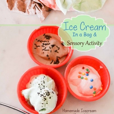Ice Cream In a Bag & Sensory Activity
