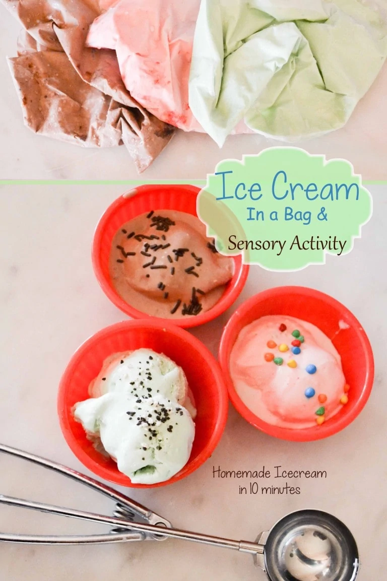 Ice Cream In a Bag & Sensory Activity
