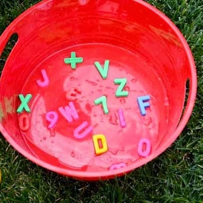 ABC Soup Water Play for Learning Letters