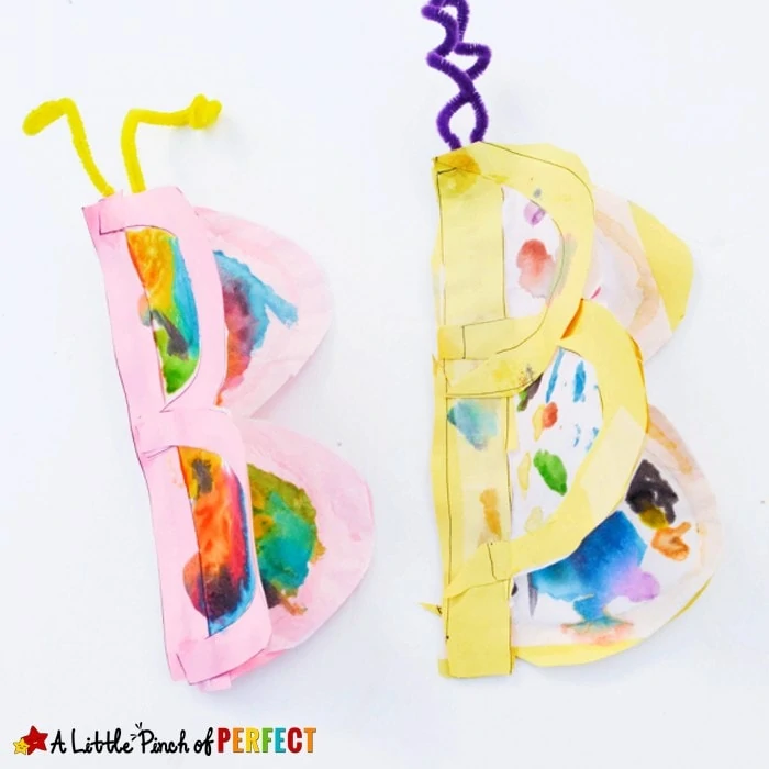 LETTER OF THE WEEK A-Z SERIES: B is for Butterfly Craft and Activities including a free letter B craft printable 