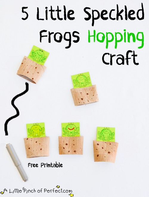 Five Little Speckled Frogs Craft and Activities: Including learning activities, gross motor play, and a toilet paper roll craft template that makes hopping frogs