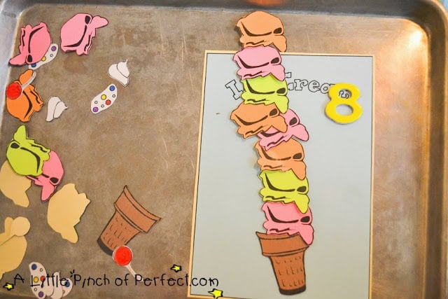 Use these ice cream scoops for Math and a Letter I Activity