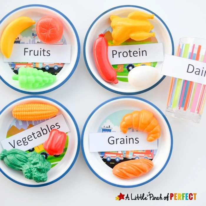 Learning about Food Groups: Nutrition Activity for Kids + Free Printable (My Plate, About me, Preschool, Kindergarten)