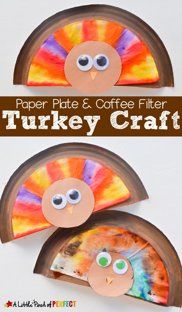 Paper Plate & Coffee Filter Thanksgiving Turkey Craft for Kids (November, Toddler, Preschool, Kindergarten)