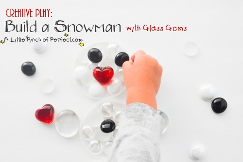 Build a Snowman with Glass Gems Creative Winter Play