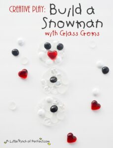 Build a snowman with glass gems