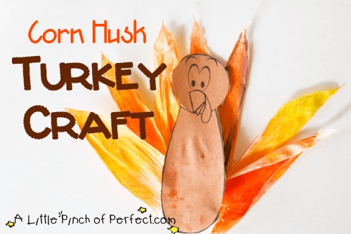 Turkey Craft with Corn Husk Feathers
