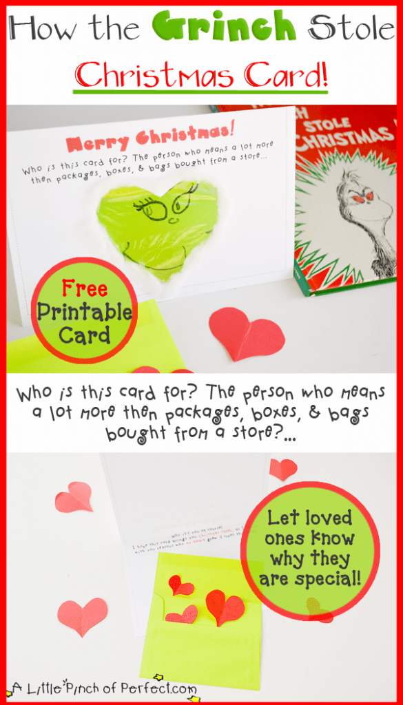 How the Grinch Stole Christmas Printable Card - A Little Pinch of Perfect