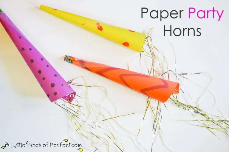 Easy Kid Craft: Paper Party Horns