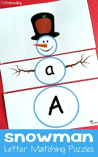 Snowman Letter Matching Puzzles
