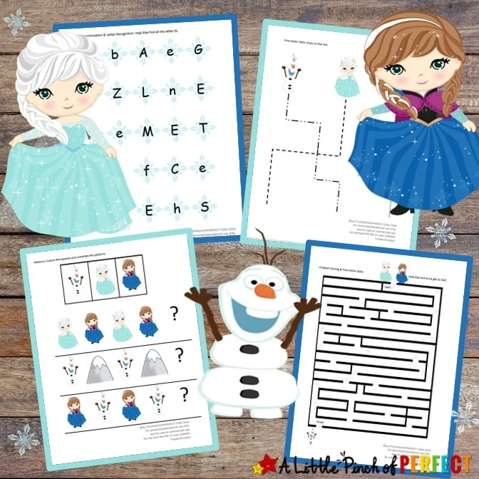 Disney Frozen Inspired Childrens Activity Pack full of free printables (#printables #disney #frozen #kidsactivity)