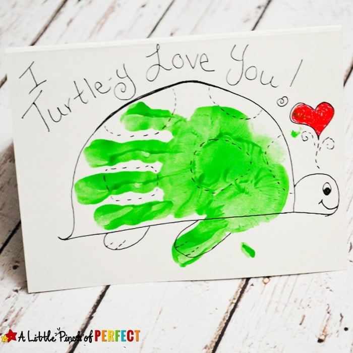 I Turtle-Y Love You Valentine’s Day Handprint Card for Kids