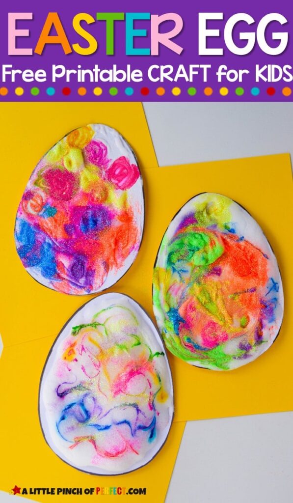 Puffy Paint Easter Egg Craft for Kids + Free Template #eastercraft #easteregg #kidsactivity #preschool