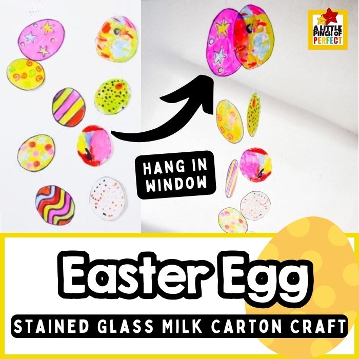 Easy Stained Glass Easter Egg Craft for Kids Using Milk Cartons