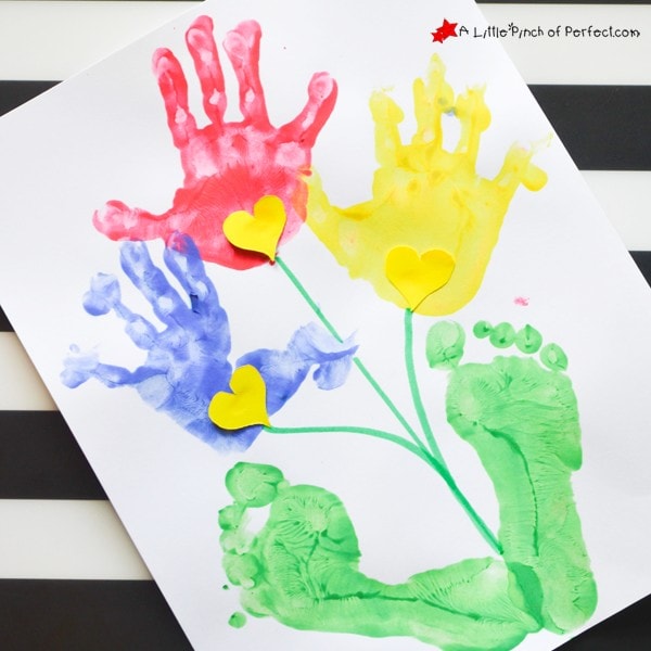 Handprint and Footprint Flower Craft for Kids