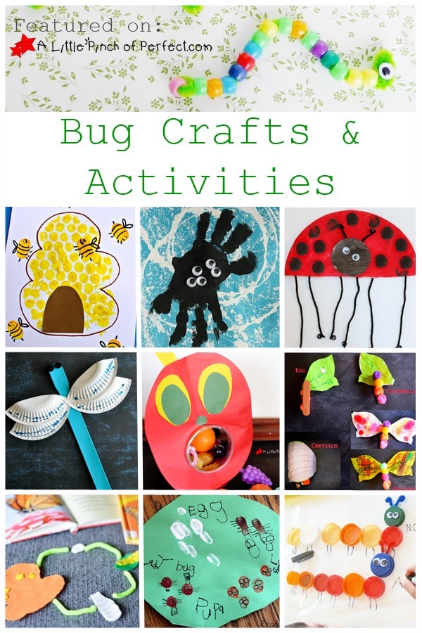FUN BUG THEMED CRAFTS, ACTIVITIES, & PRINTABLES FOR KIDS: Perfect for spring (spiders, inch worms, ladybugs, dragonflies, bees, and butterflies)