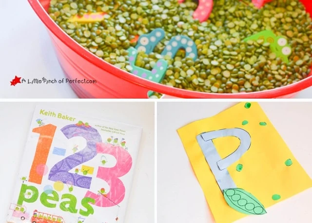 P is for Peas: crafts, activities, and printables for preschoolers and toddlers inspired by two of our favorite books, LMNO Peas   and 1-2-3 Peas by Keith Baker.