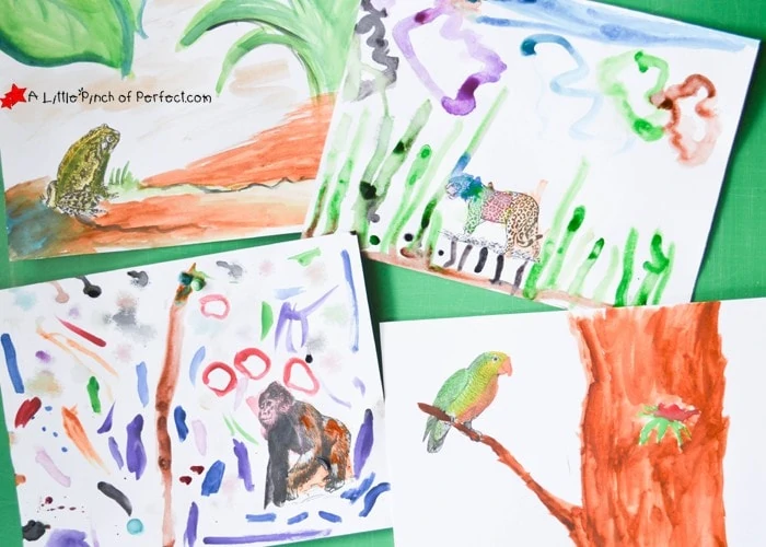 Rainforest Animals: Printable Coloring Prompts for Kids