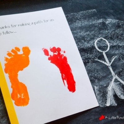 Handprint and Footprint Father’s Day Card: Thanks for Holding My Hand