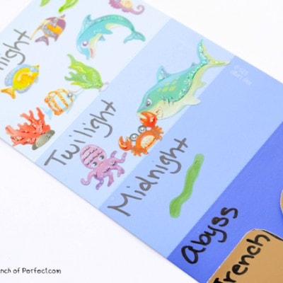 Learning About the Layers of the Ocean (Paint Sample Craft for Kids)