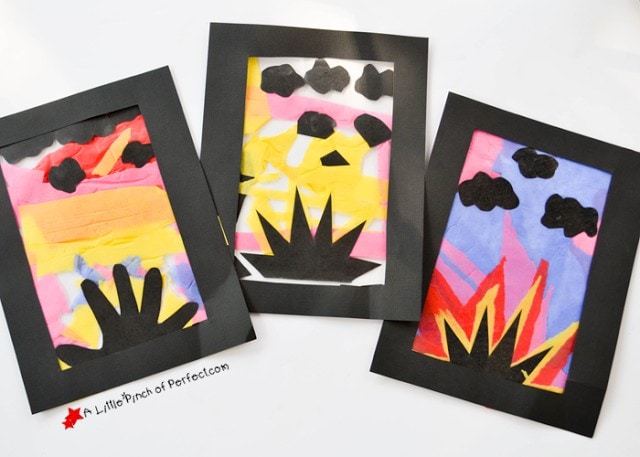 Glowing Sunset Tissue Paper Craft for Kids