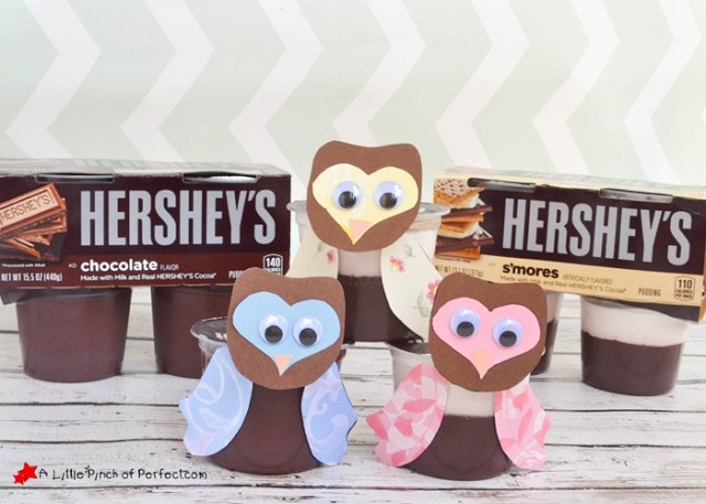 Owl Snack and Craft for Kids with Hershey’s Pudding