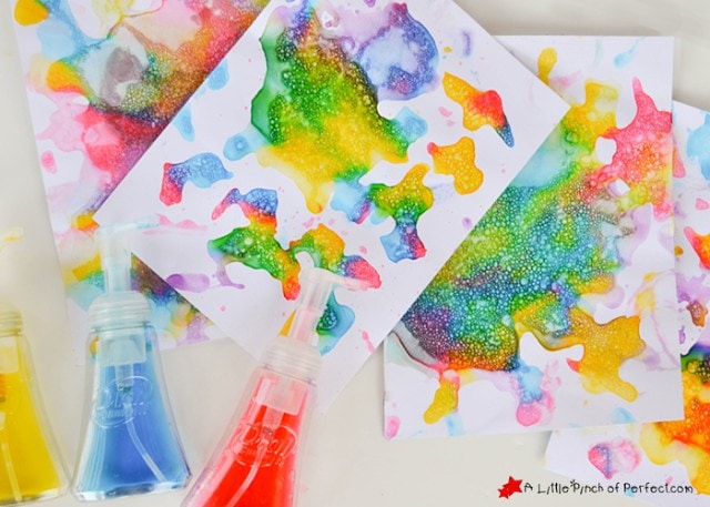 Painting with Bubbles: Soap Pump Bubble Painting for Kids