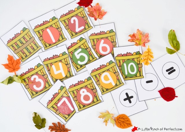 Fall Leaf Math Activities and Free Printable for Hands on Learning