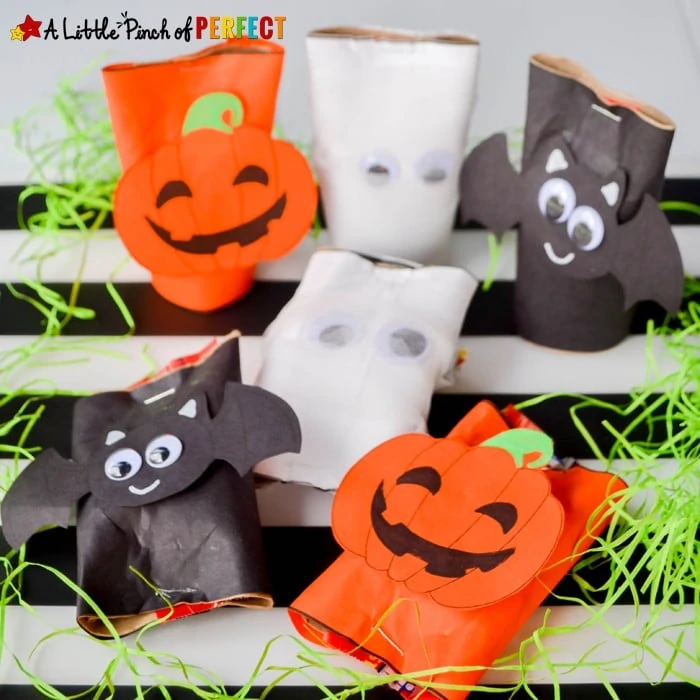 Cardboard Tube Craft: Halloween Candy Holders and Free Printable Template