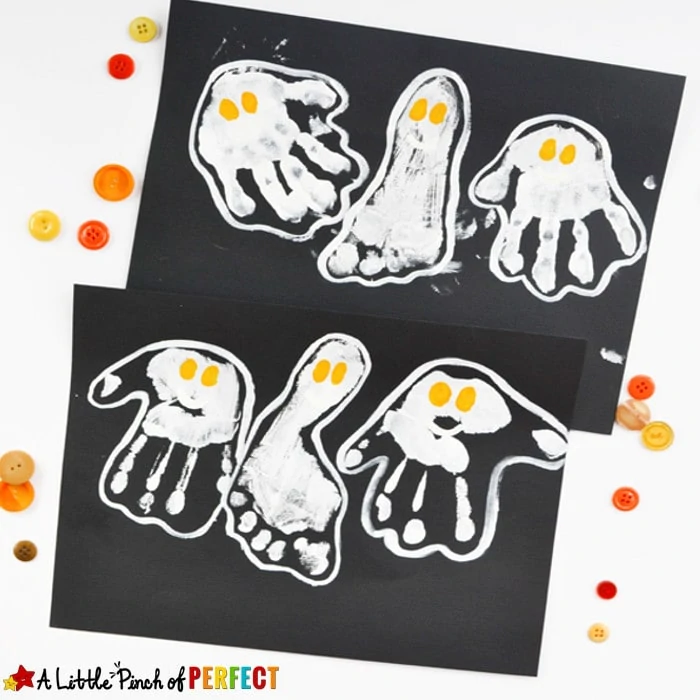 Handprint and Footprint Halloween Ghost Craft