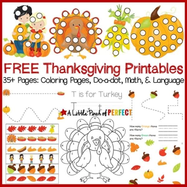 FREE Printable Thanksgiving Activities for Kids - A Little Pinch of Perfect