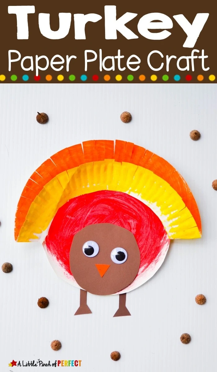 Turkey Paper Plate Kids Craft for Thanksgiving