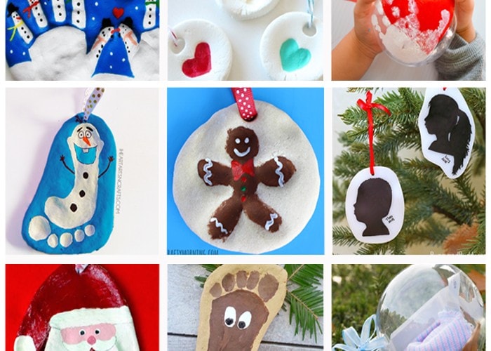 17 of the Sweetest Christmas Keepsake Ornaments for kids to make including handprints, footprints, and photos. (Homemade Gift, December, First Christmas, Kids Craft)