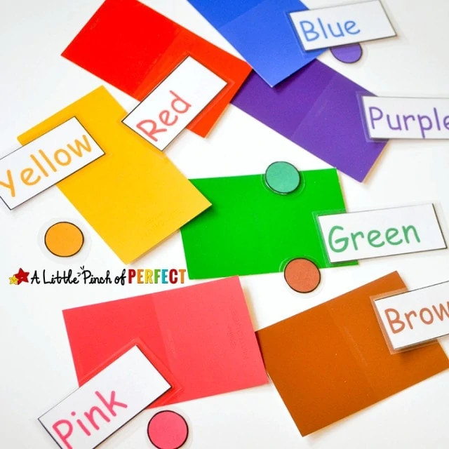 Button Machine Color Learning Game with Free Printable