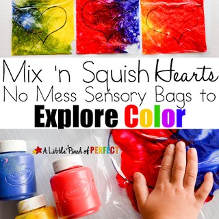 Mix 'n Squish Hearts: Valentine's Day Sensory Bags to Explore Color (Preschool, Toddler, Kindergarten)