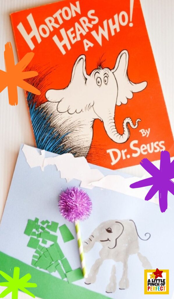 Follow these EASY directions to make an adorable elephant handprint craft. Then add a clover to make it look like Horton from the beloved Dr. Seuss book, Horton Hears a Who. 