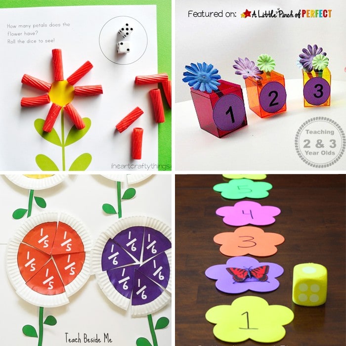 12 Brilliant May Flower Math Activities for Kids Perfect for Spring: Counting, Number Recognition, Fractions, Number Lines, Free printables, and more. (preschool, kindergarten)