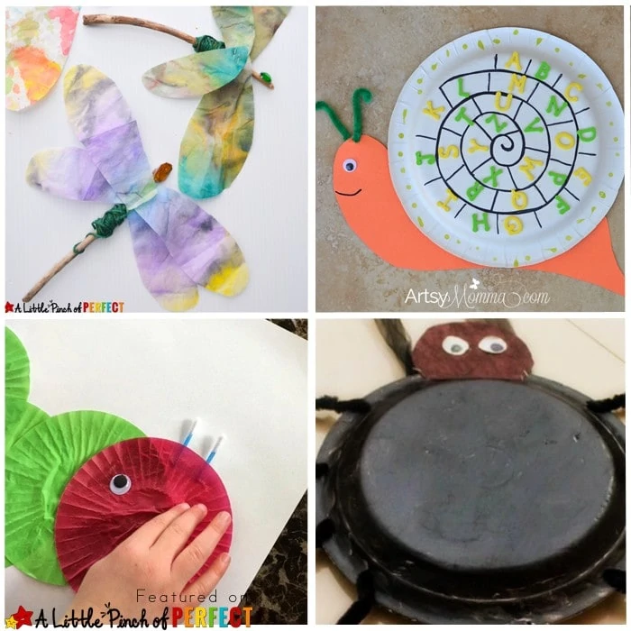 16 Creative Ways to Make Bug Crafts with Kids: Including butterflies, bees, and ladybugs to the more obscure bugs like worms, snails, and crickets--this collection has got you covered!