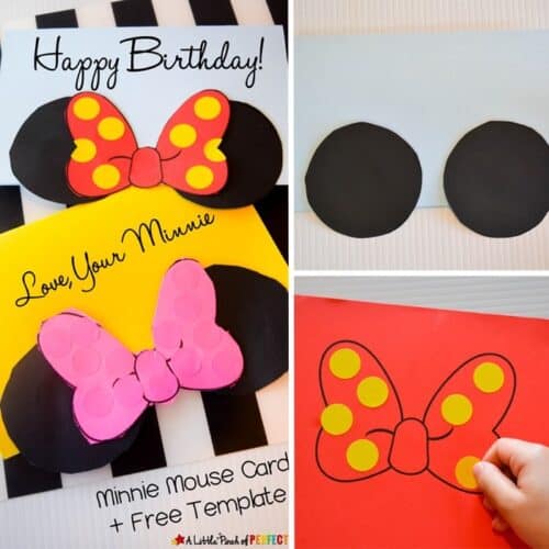 Homemade Minnie Mouse Card and Free Template - A Little Pinch of Perfect