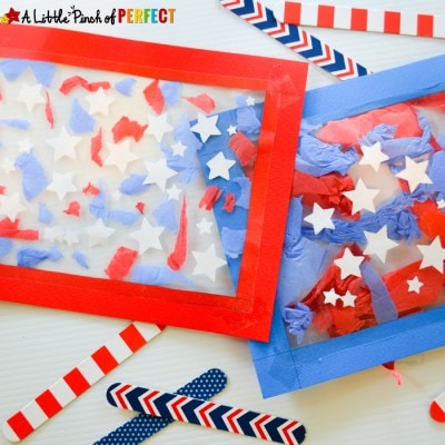 Patriotic Suncatcher Kids Craft for Fourth of July & Memorial Day