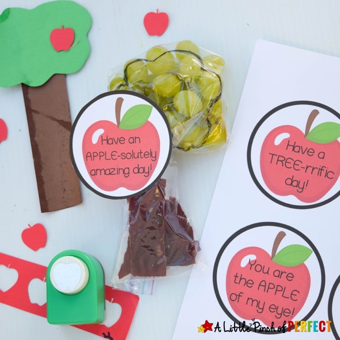 Apple Tree Lunchtime Craft and Free Printable Lunch Notes: Cute lunchbox idea for parents to send kids to school with a lunch that’s fast to pack and won’t spoil. Includes APPLE-solutely adorable apple themed printables. (Back to school, lunchbox, fall, apples) #sponsored #HangryHacks