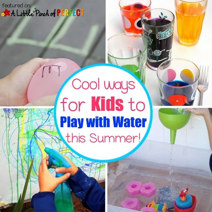 Cool Ways for Kids to Play with Water: With these 12 activities, kids can choose from a wide variety of topics including art, music, science, the abc's, and just plain fun--there is something for everyone to enjoy this summer! (summer, water play)