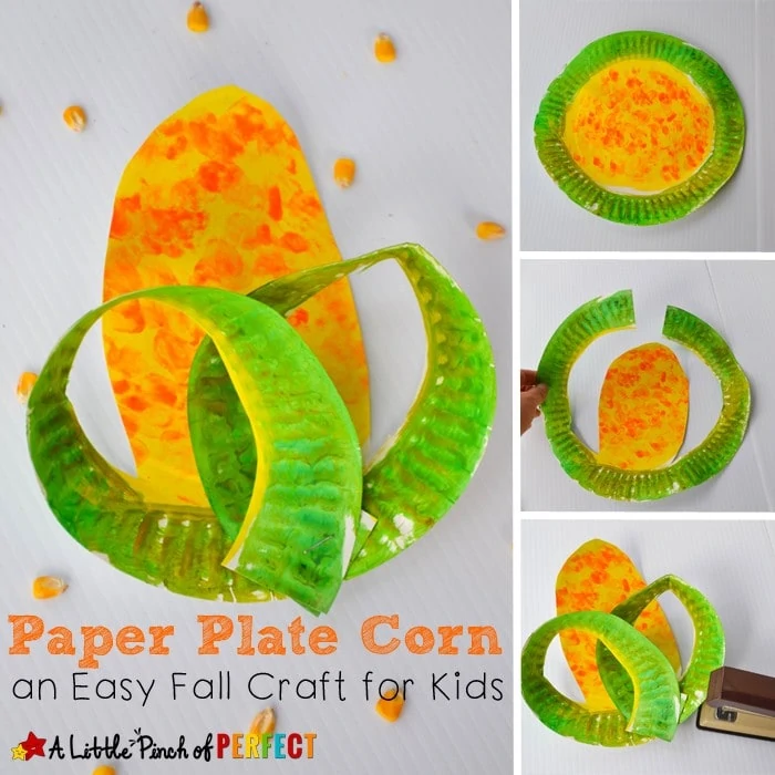Paper Plate Corn Craft: Easy for Kids to Make (Fall Craft, Farm, Harvest, Preschool, Kindergarten)