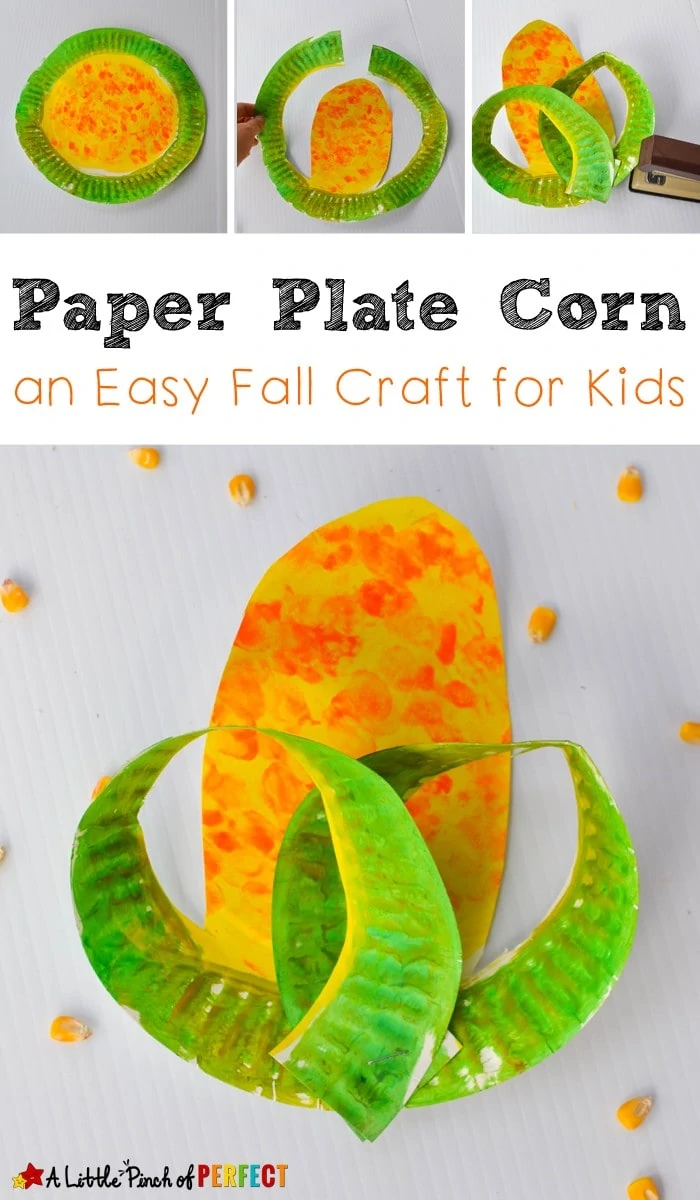 Paper Plate Corn Craft: Easy for Kids to Make (Fall Craft, Farm, Harvest, Preschool, Kindergarten)