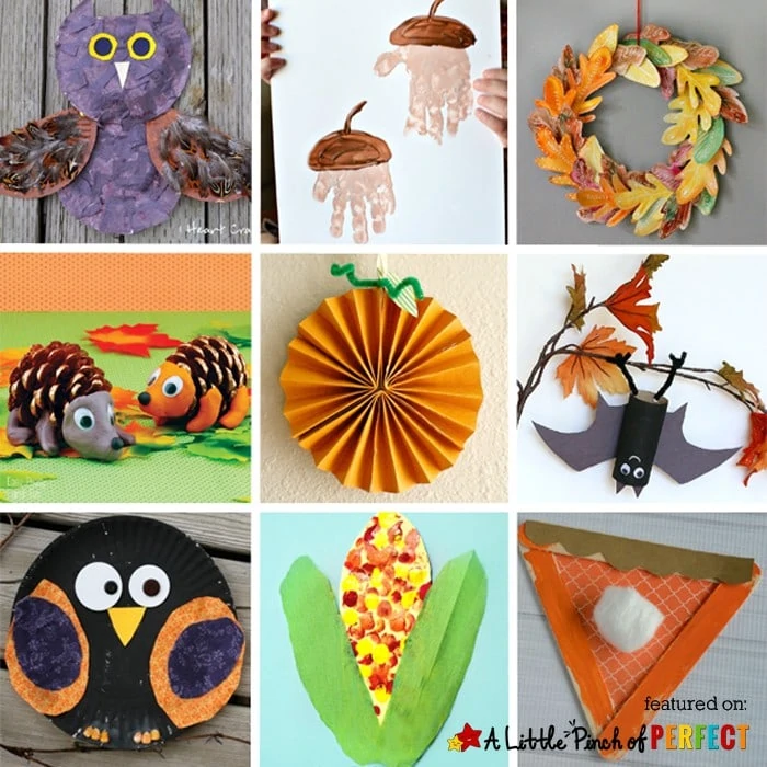 10 Fantastic Fall Crafts for Kids: Including nature crafts, handprint crafts, apples, owls, leaves and more.