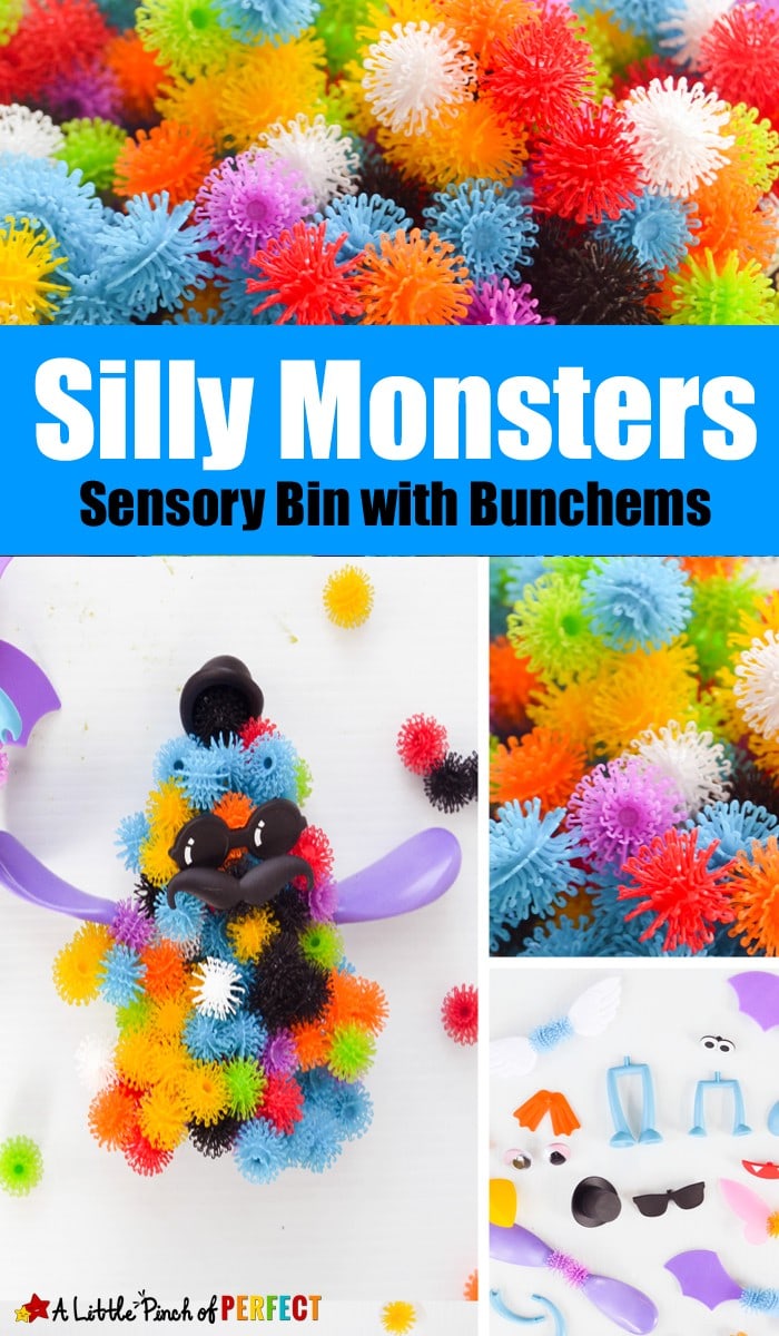 Create a Monster Sensory Play: A not so spooky activity for kids (Halloween) #sponsored Spin Master #BunchemsAlive #CG