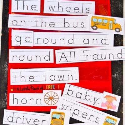 The Wheels on the Bus Free Printable Sentence Strips