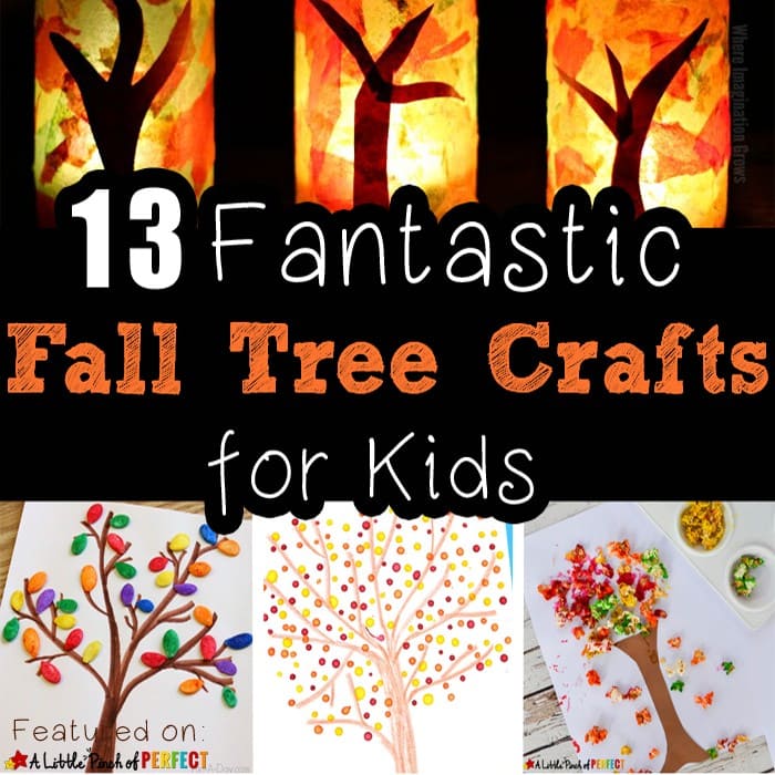 13 Fantastic and Easy Fall Tree Crafts for Kids to Make: Choose from different styles and mediums like yarn, seeds, paint, popcorn, toilet paper rolls and more. (Autumn, arts and crafts)